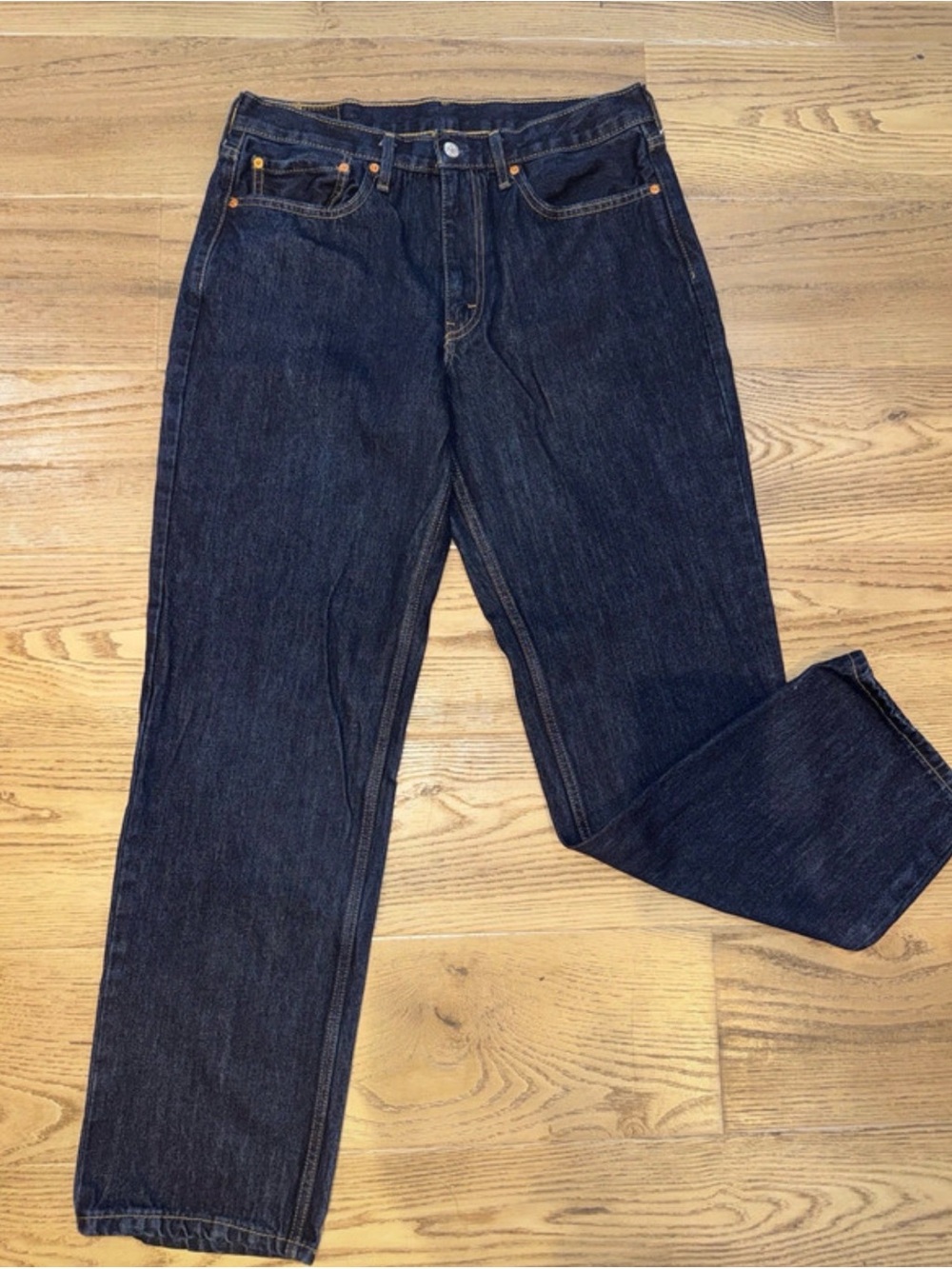 Levi's Men's Straight Jeans in Dark Blue Denim